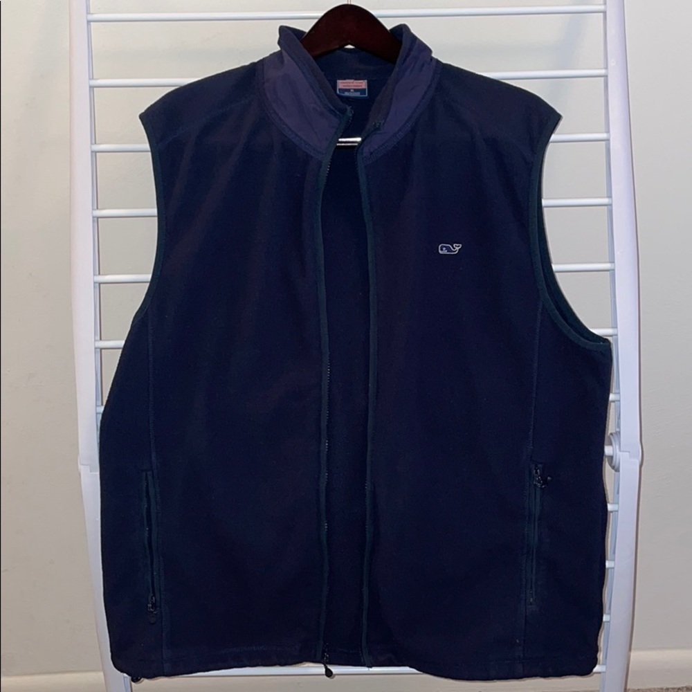 Vineyard Vines Men’s XL Navy Fleece Whale Vest